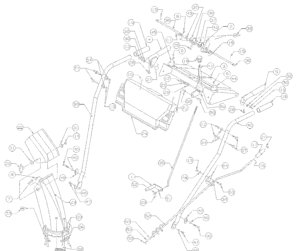 Handleandchute Diagram and Parts List for 1998 Yard Machines Snow Blower